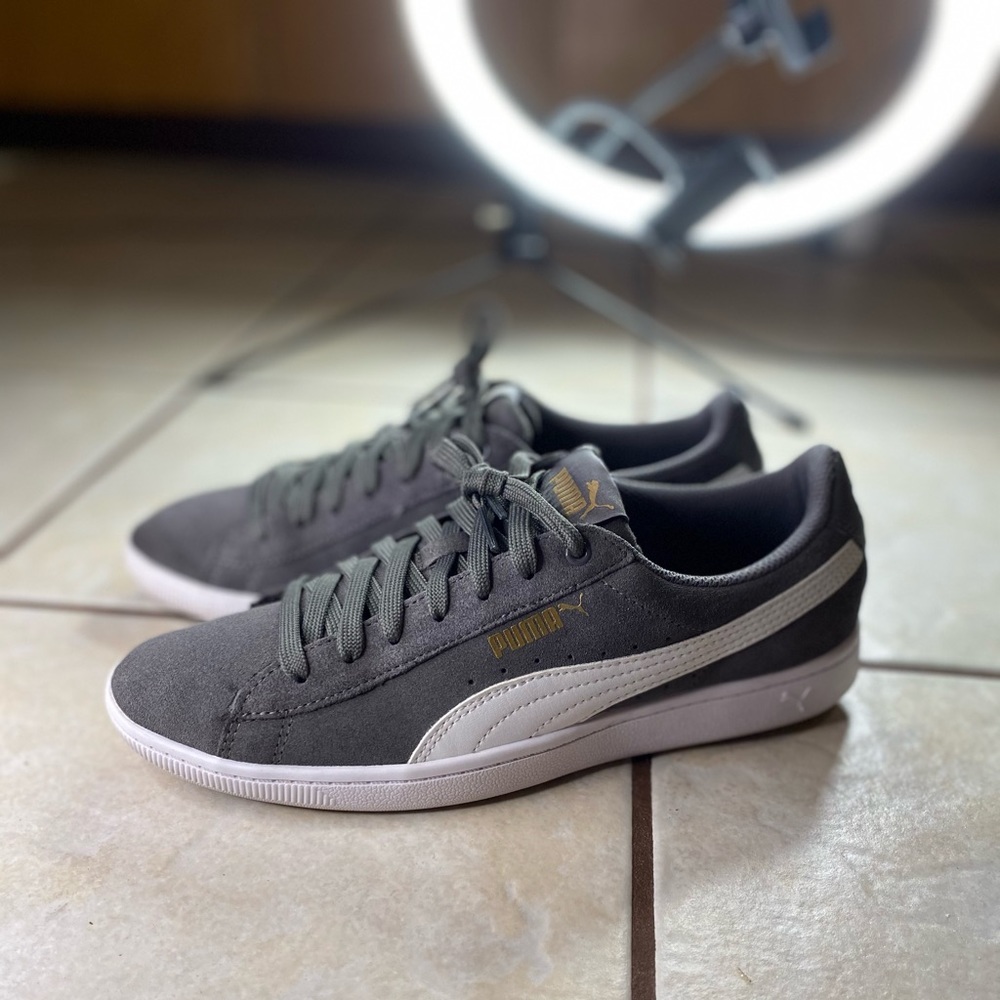 Puma Gray and White Athletic Shoes
